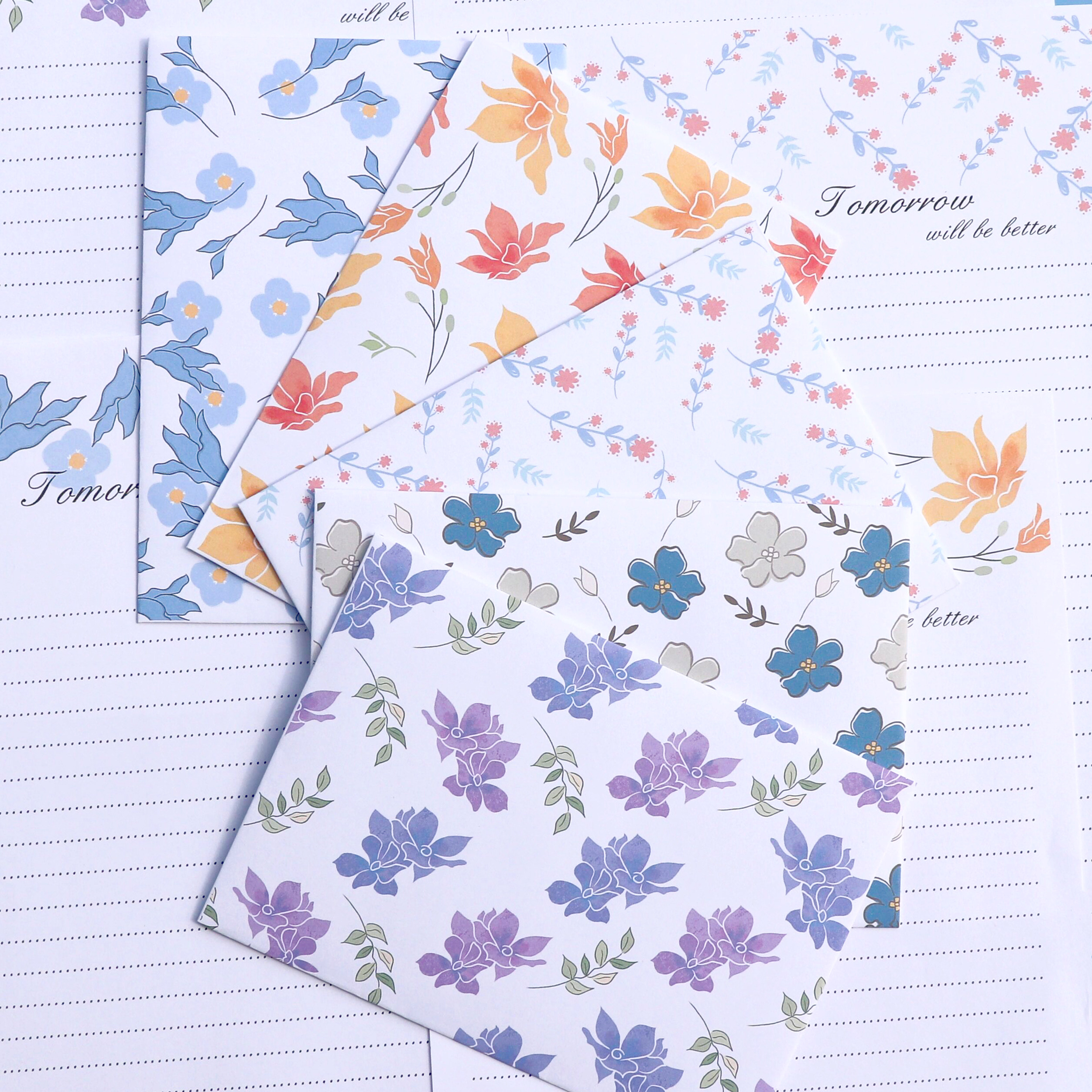 A4碎花信纸文艺信封5款选