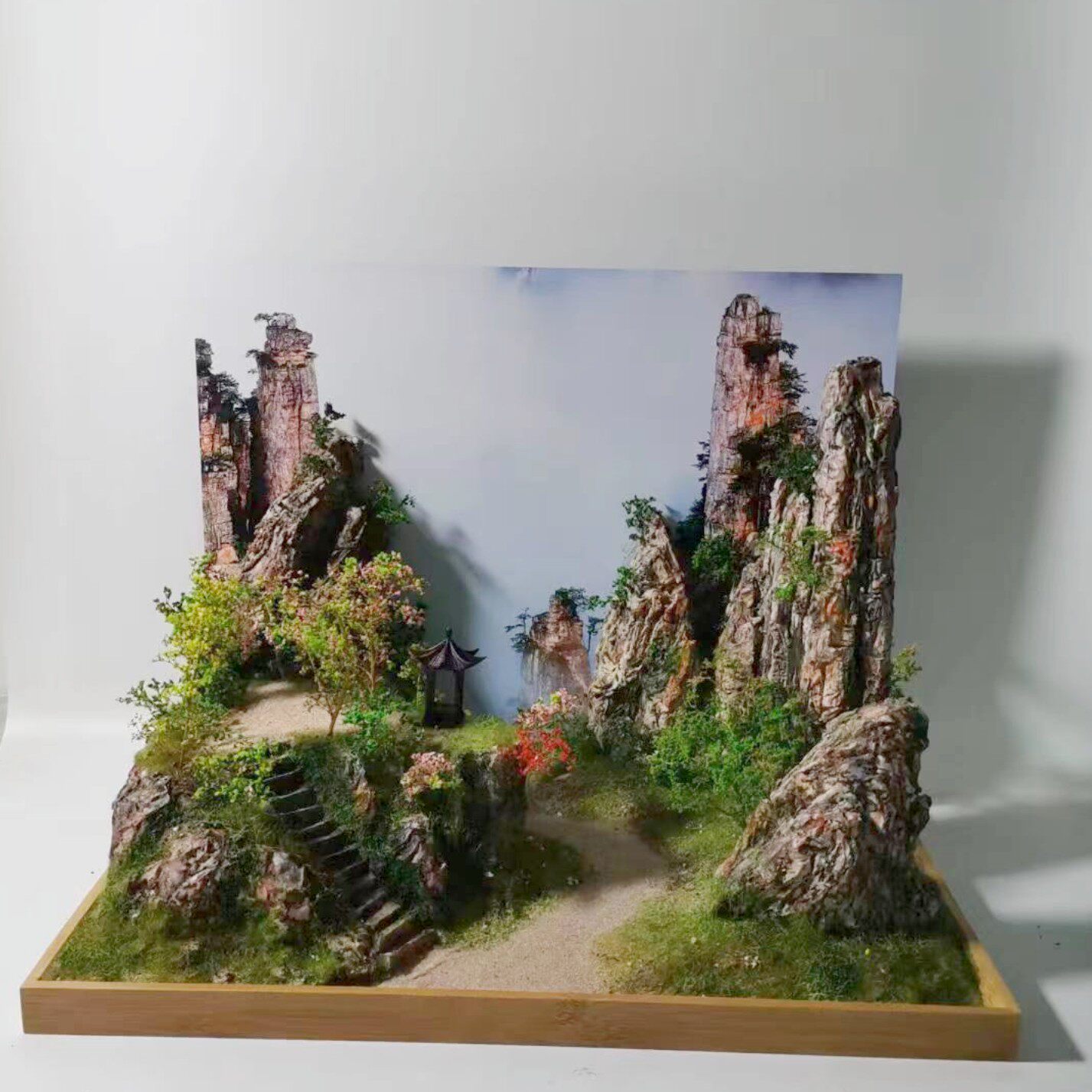 沙盘手办客厅泡沫摆件自然风景