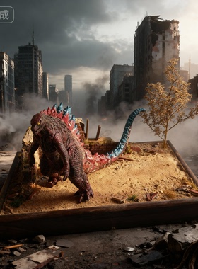 废墟款车模军模手办写实微景观沙盘模型场景定制微缩地台拍摄道具