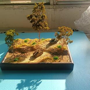 纯手工车模军模坦克手办微景观沙盘模型场景定制微缩地台拍摄道具