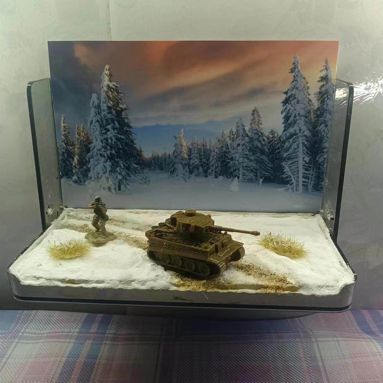 战争地台桌摆挂墙两用造景画手办车模兵人拍摄背景微缩沙盘模型