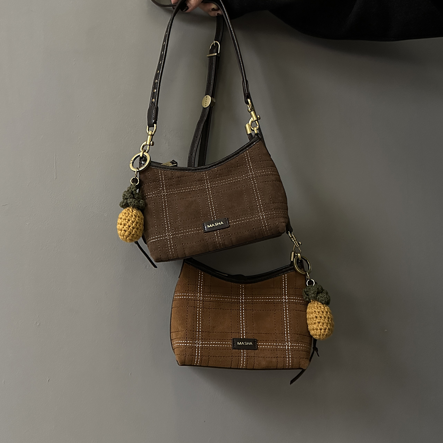 牛皮磨砂皮小众设计英伦风格子包