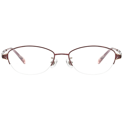 纯钛防蓝光丹阳半框女款近视眼镜