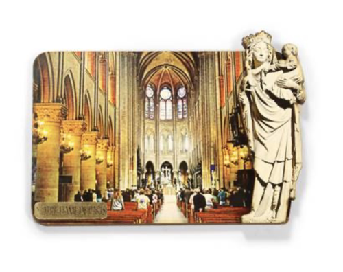 法国巴黎圣母院Notre-Dame de Paris文创 3D圣母院内景冰箱贴预定