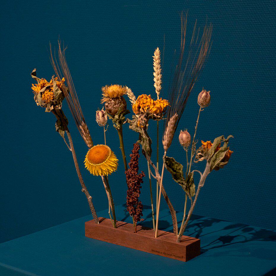 欧洲旅游荷兰梵高博物馆限定向日葵款干花12支家居装饰摆件现货