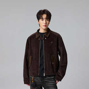【Achock官方店】秋冬重磅复古灯芯绒翻领外套新款纯色工装夹克男