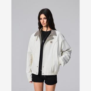 【Achock官方店】翻领巴恩风解构外套千鸟格撞色夹克痞帅老钱风男