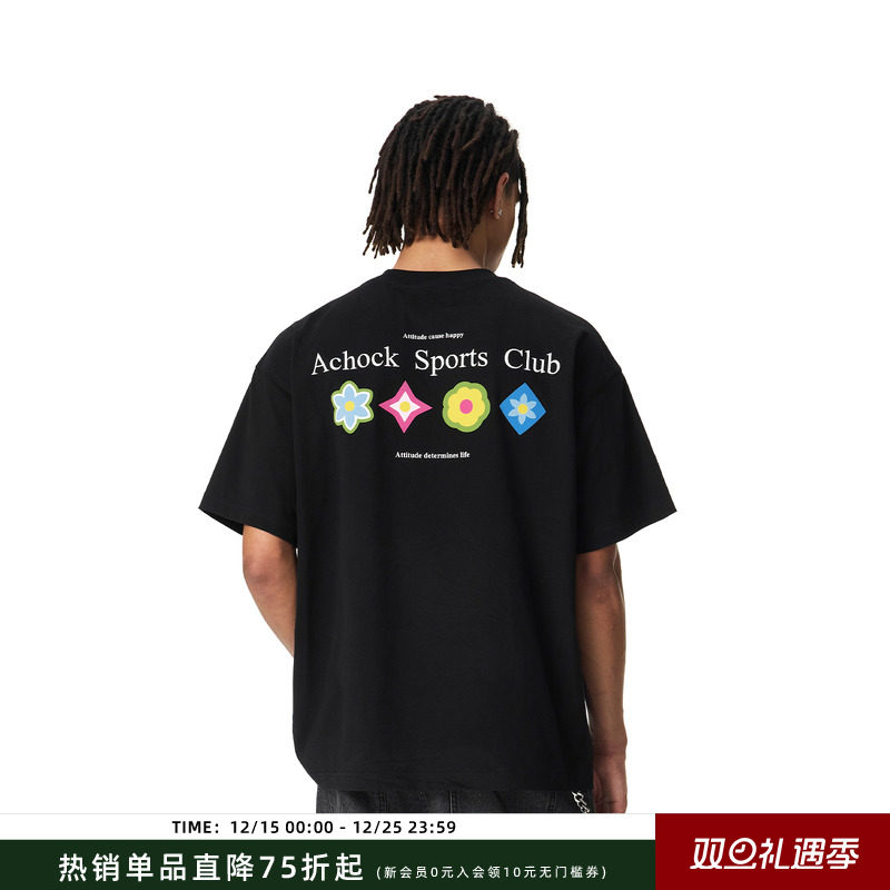 Achock授权店铺四时花短袖图片