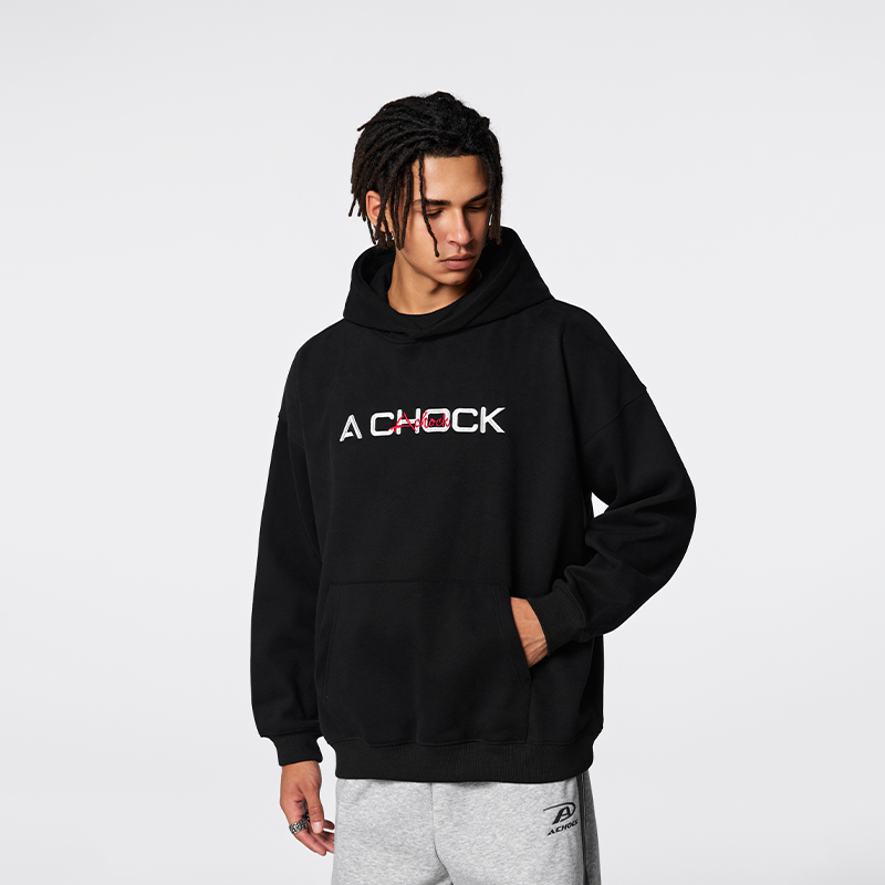 【Achock官方店】美式高街logo刺绣上衣外套潮牌秋冬新款连帽运动