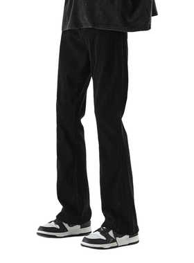 VIRUS美式做旧黄泥染废土风微喇垂感阔腿直筒牛仔裤 WZJ070-505