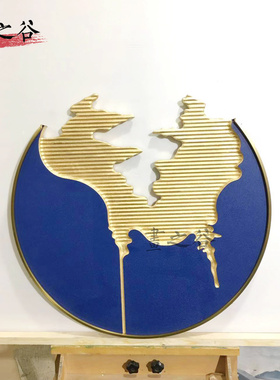 高端木头立体木雕装饰画轻奢高端新中式挂画客厅玄关样板房实物画