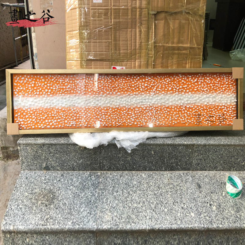 后现代轻奢酒店样板房石头实物画装饰画 立体实物装置实物画挂画图片