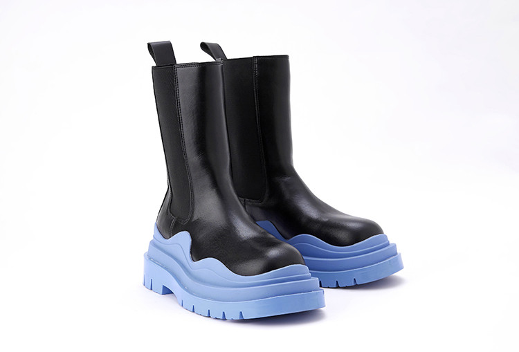 THICK-SOLED CHELSEA MID-RISE BOOTS SHORT BOOTS CONTRASTING BOOTS LONG LEGS THIN LEGS CABINET SHOES CWZCB3303