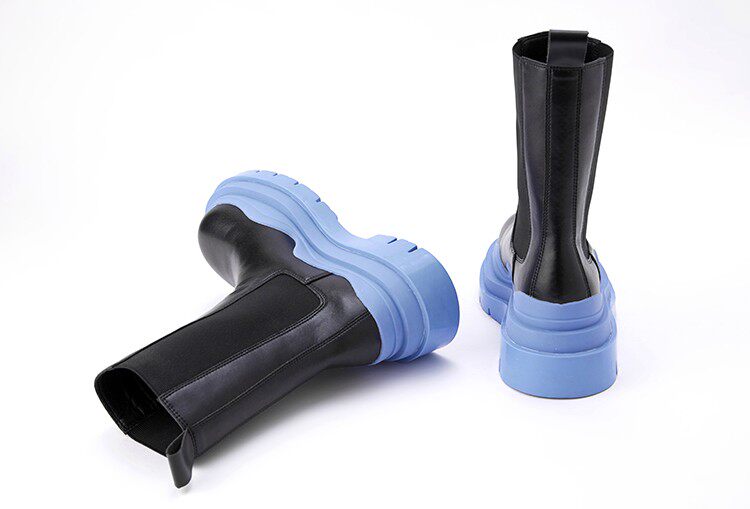 THICK-SOLED CHELSEA MID-RISE BOOTS SHORT BOOTS CONTRASTING BOOTS LONG LEGS THIN LEGS CABINET SHOES CWZCB3303
