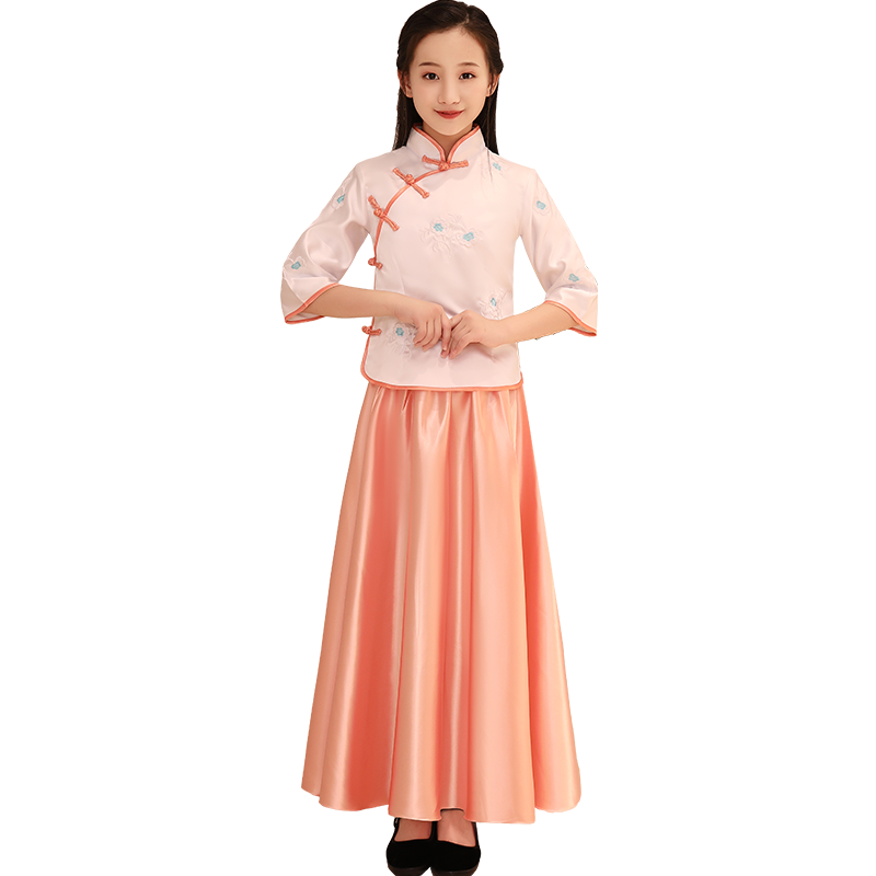 小姐童装复古结婚伴娘春季演出服