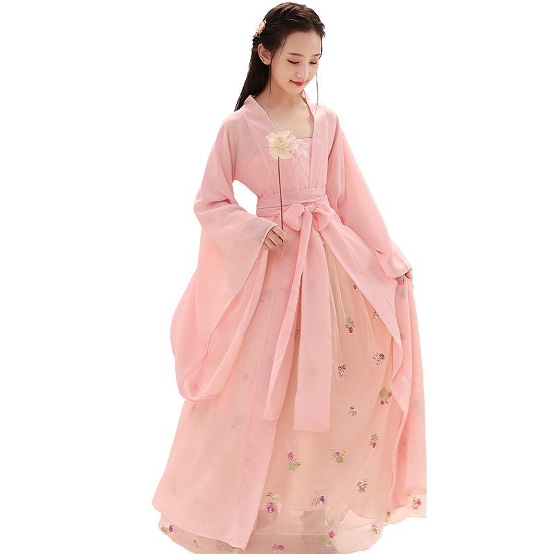 儿童汉服女童古装中国风春秋款小孩仙女服公主贵妃摄影舞蹈演出服