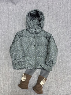 Milo羽绒服外套碎花复古长款带帽保暖羽绒服