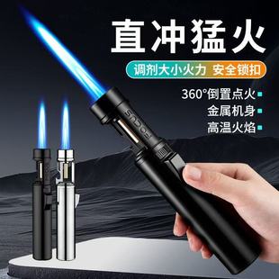新款手持直冲大火力笔式焊枪高温喷枪蓝焰个性充气防风创意打火机