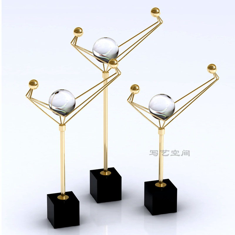 Open Houses hotel Assembly Jewelry Decoration European style Postmodern Neoclassical Golden Triangle Geometry crystal ballin the Home accessories , Decoration  category - from Buy2taobao.com to provide professional Taobao agent buy service