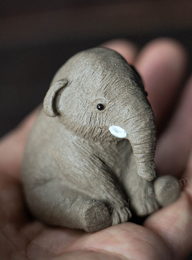 跨境热销亚马逊2024新款树脂茶宠象小摆件可养手办茶具茶桌手工茶