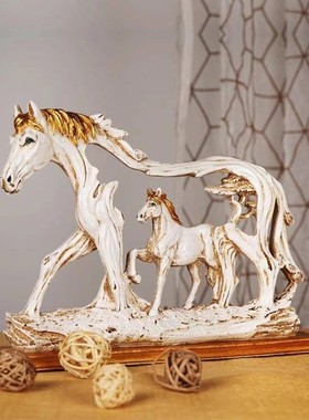 镂空风水骏马树脂摆件工艺品
