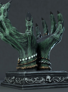 跨境新品恶魔之手水晶球摆件树脂