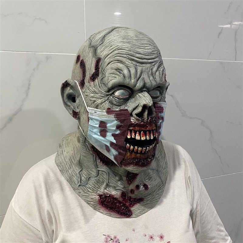 万圣节新款口罩丧尸末世面具恐