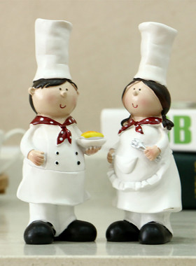 情侣厨师套装客厅酒柜装饰品