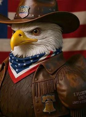 爆款usa250周年纪念老鹰鸭树脂