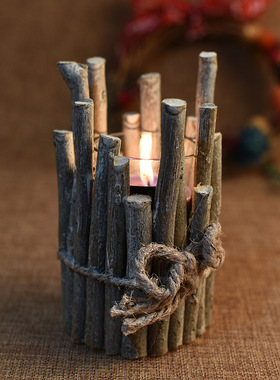 圣诞节装饰品复古烛台家居摆件