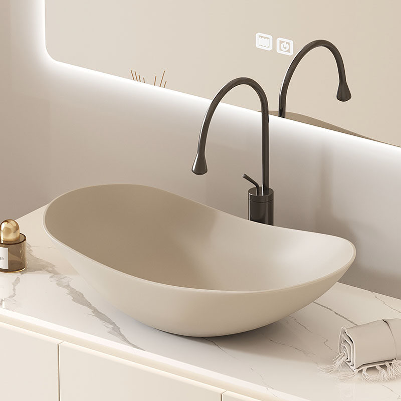 卡其色台上盆洗手盆家用陶瓷台盆元宝洗脸盆卫生间阳台洗面盆池,家装主材,台上盆,淘宝优惠券,粉丝福利购,淘宝优惠卷