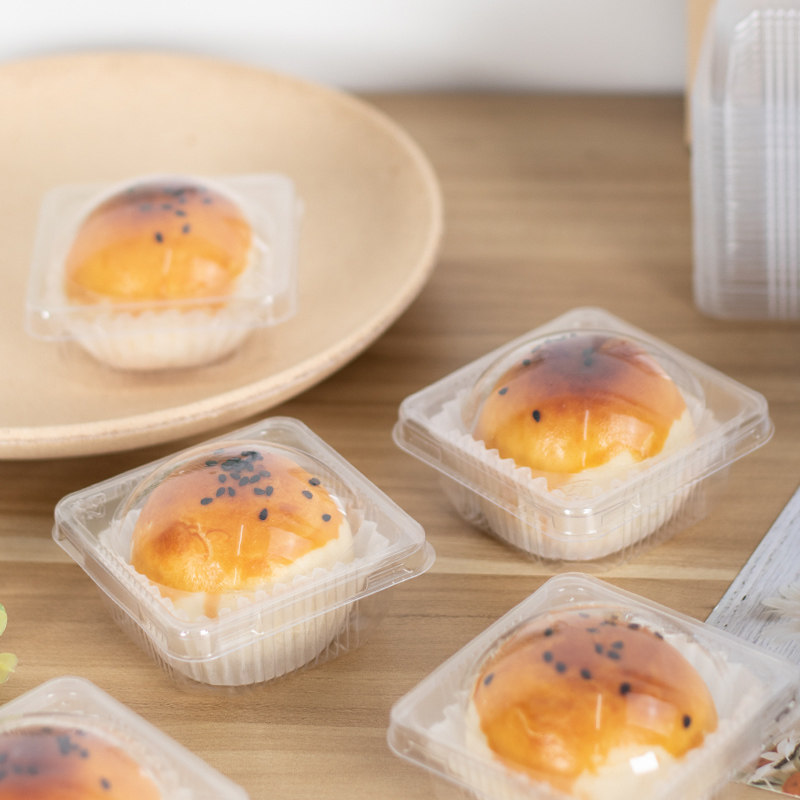 蛋黄酥月饼盒子雪媚娘包装盒烘焙西点打包盒透明方形吸塑塑料底托