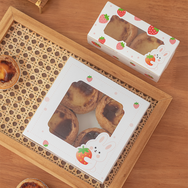 雪媚娘盒子两/四个蛋黄酥包装盒蛋挞2/4粒装下午茶打包盒家用加厚