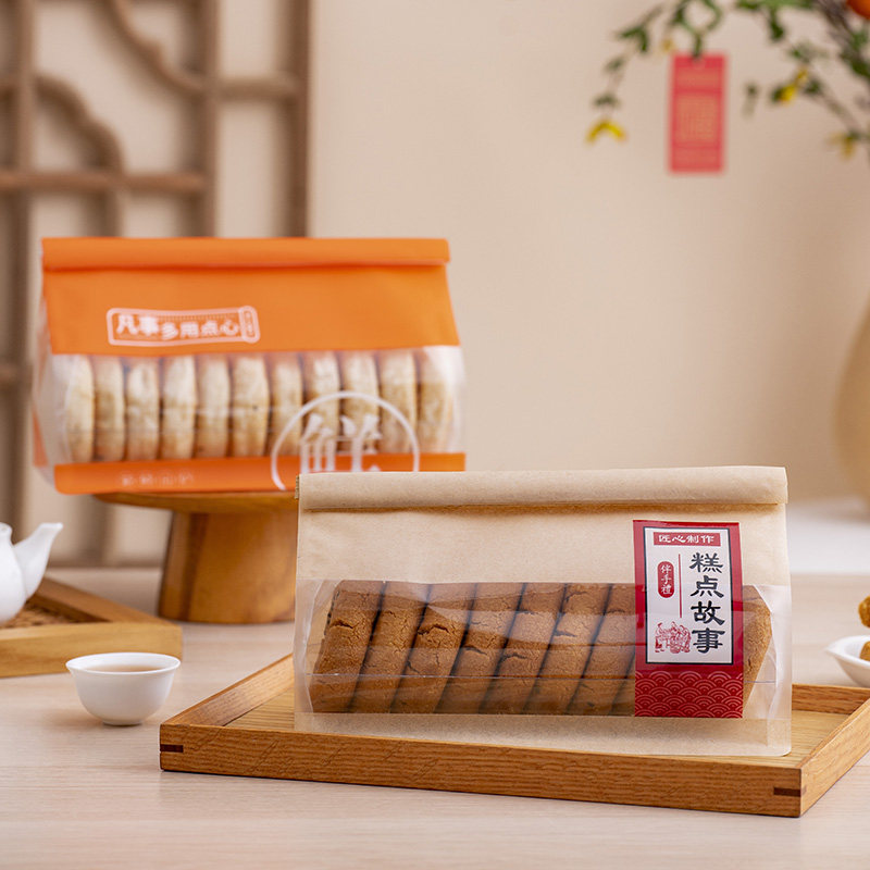 桃酥包装袋糕点故事绿豆糕老婆鲜花饼包装盒传统中式糕点单独袋子