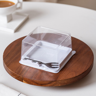 方形咸奶油红丝绒蛋糕盒子黑森林包装盒西点切块透明吸塑打包盒