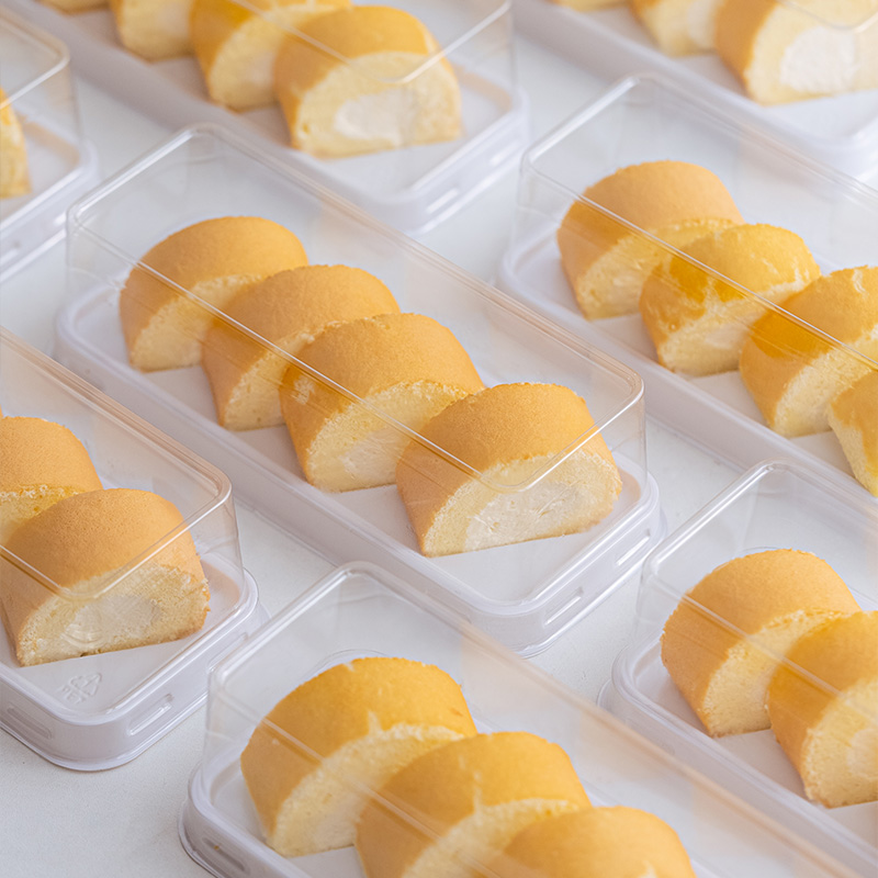 蛋糕卷盒子包装盒切块虎皮卷寿司盒子瑞士卷切片烘焙西点打包盒