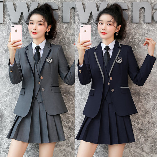 原创jk制服套装蓝色学生日系