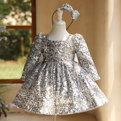 儿童礼服公主裙主持人走秀钢琴演奏演出服女童礼服生日蓬蓬裙高级