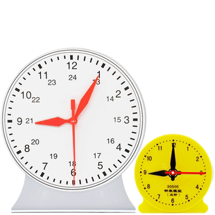 认识钟表教具三针联动24时小学生数学用两针非联动12时幼儿园启蒙玩具儿童识表认表认识时间学具