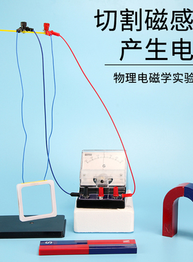 切割磁感线产生感应电流套装初中物理电磁学实验装置器材灵敏电流计左右手定则演示器条形蹄形磁铁楞次定律