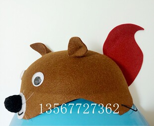 表演用品聚会装扮COS道具可爱小动物土拨鼠头饰帽子松鼠头饰