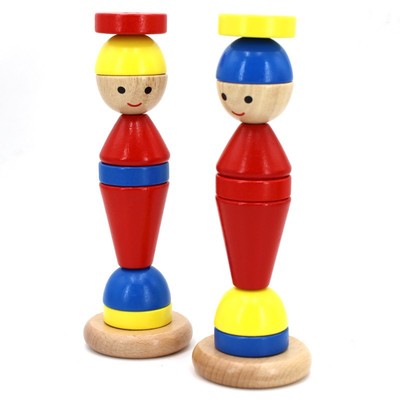 百变立人小立人套塔堆塔积木叠高专业早教教具东方爱婴红黄蓝玩具