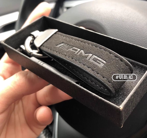 AMGCar Keychain for Benz Leather & Suede Key Fob Chain钥匙扣