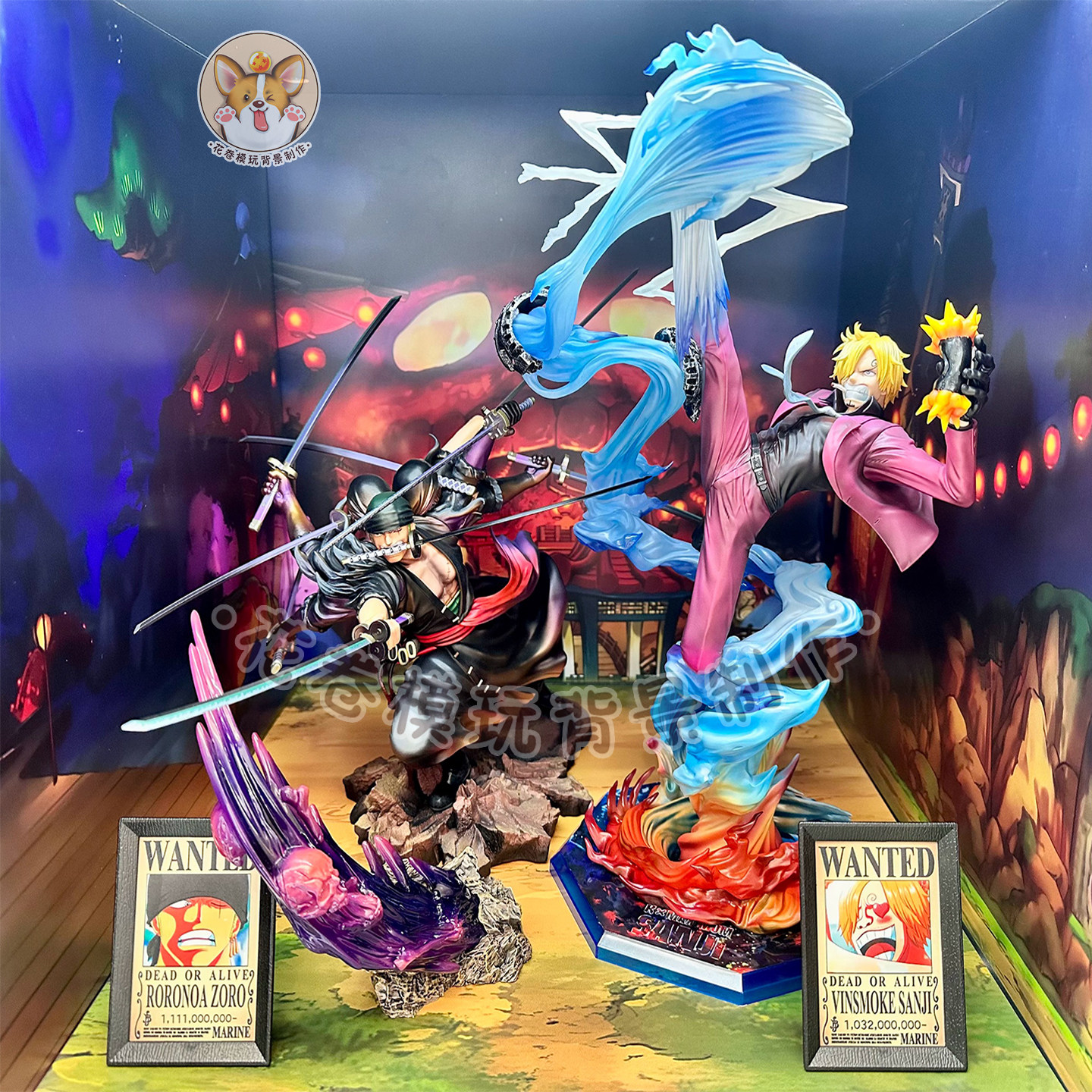 航海王/海贼王司法岛场景罗宾pc9手办盒贴纸展柜背景图布景制作 - 实物图