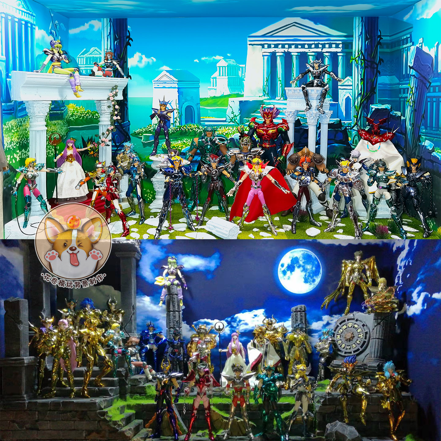 圣斗士冥斗士展示柜贴纸背景图