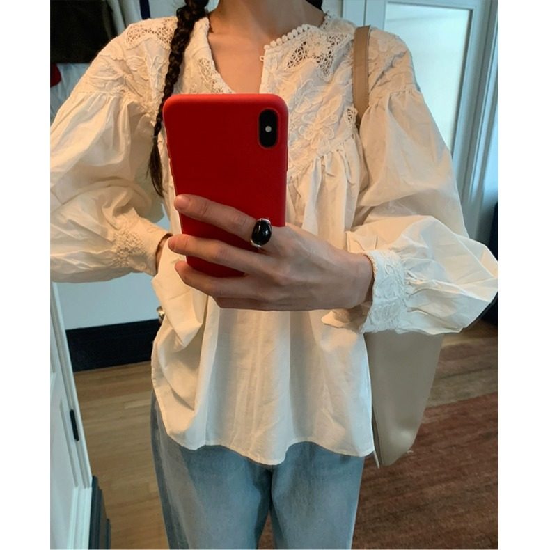 PPSHD 韩国ins 刺绣镂空钩花  减龄俏皮宽松娃娃衬衫,女装/女士精品,衬衫,淘宝优惠券,粉丝福利购,淘宝优惠卷