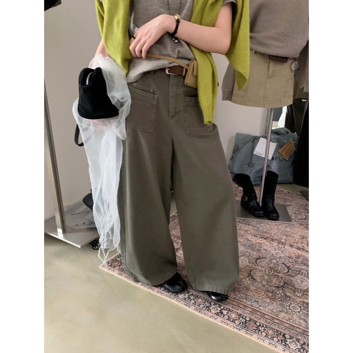 PPSHD|超级神裤抓绒款腰带直筒双口袋设计感休闲裤配腰带