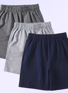 儿童深蓝色运动短裤男童女童校服裤子小学生大童藏青色校裤运动裤