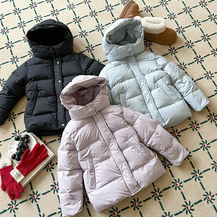 依依妈男童可溯源新国标90白鸭绒收腰羽绒服儿童冬装宝宝连帽外套