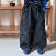 子宝宝宽松直筒休闲工装 裤 潮 儿童秋装 依依妈男童拼接全棉牛仔裤